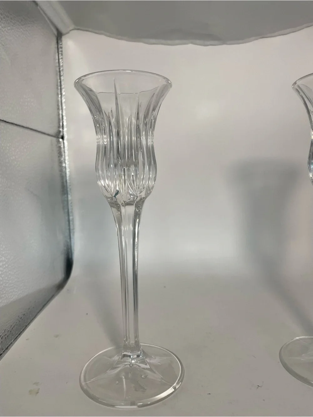 Mikasa Icicles Candle Stick holders Glass Pair - Clear - Simple, Romantic